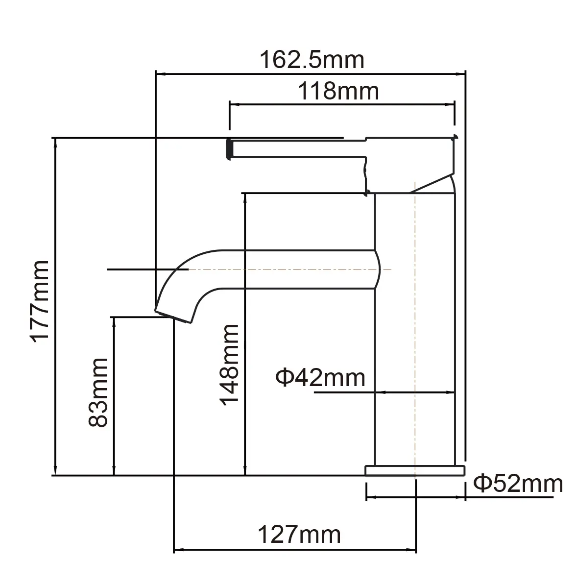 Aquaperla LUCID PIN - Brushed Copper Basin Mixer