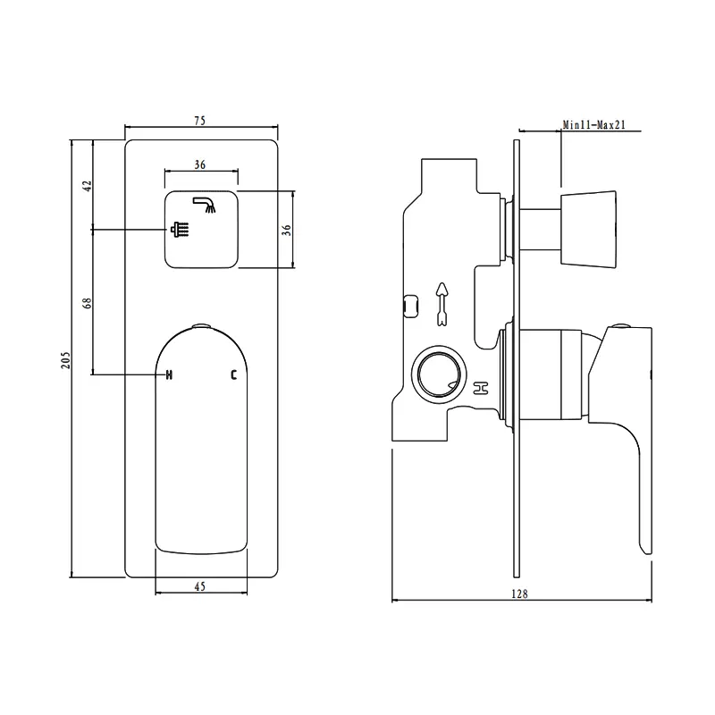 VOG Series Diverter Mixer Trim Kit (match CLPD)