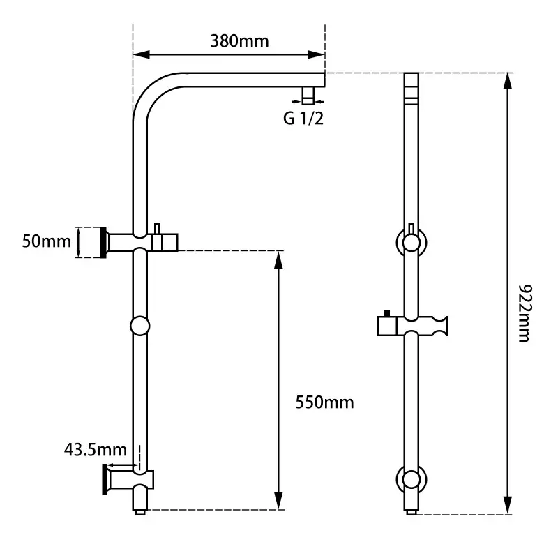 10" Brushed Copper Shower Station