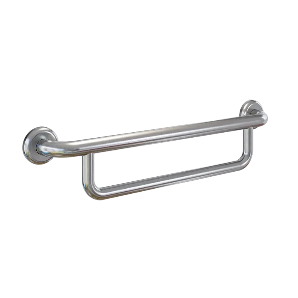 Combined 600mm Grab Rail & 500mm Towel Rail in Satin Stainless Steel