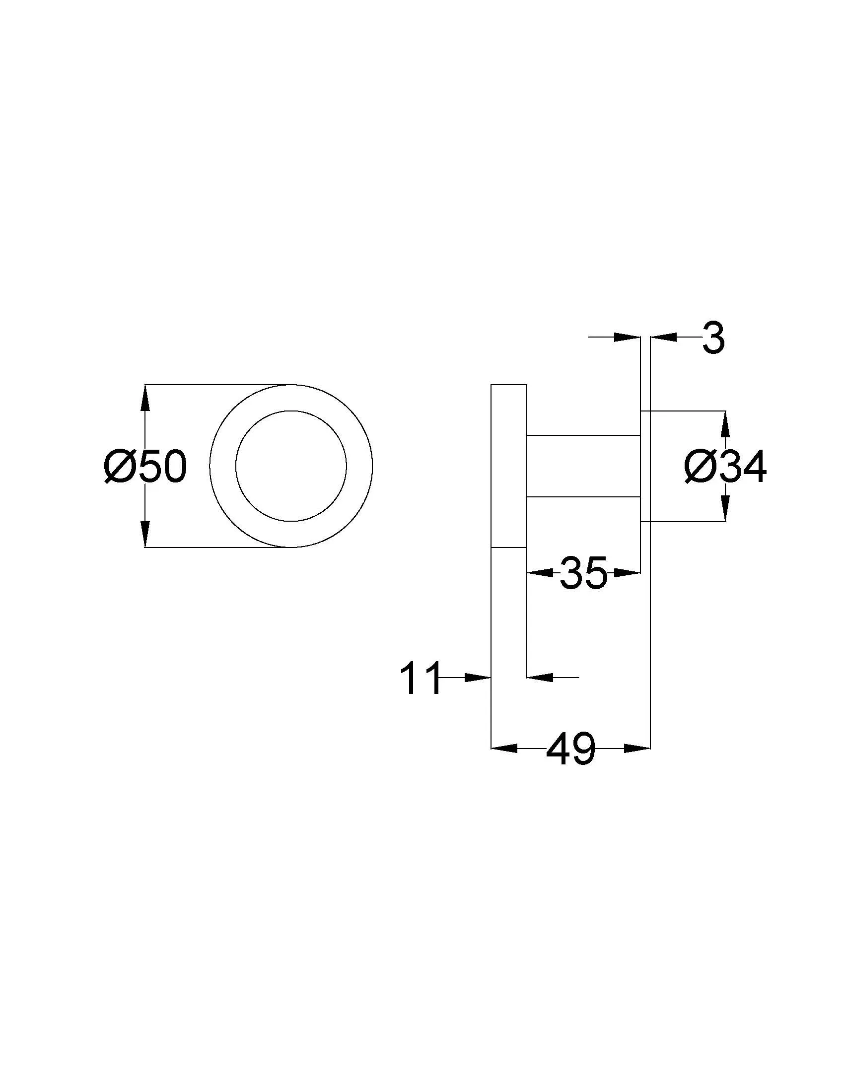 Otus Slimline SS304 Robe Hook - Stainless Steel