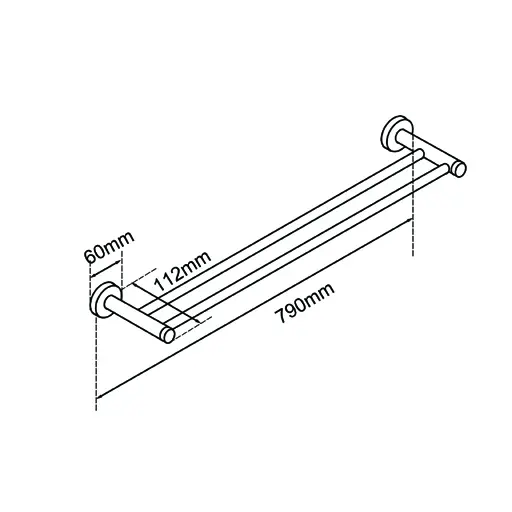 LUCID PIN - Brushed Copper Cuttable Double Towel Rail
