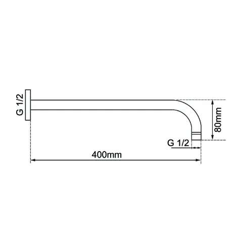Aquaperla 400mm Brushed Copper Wall Shower Arm