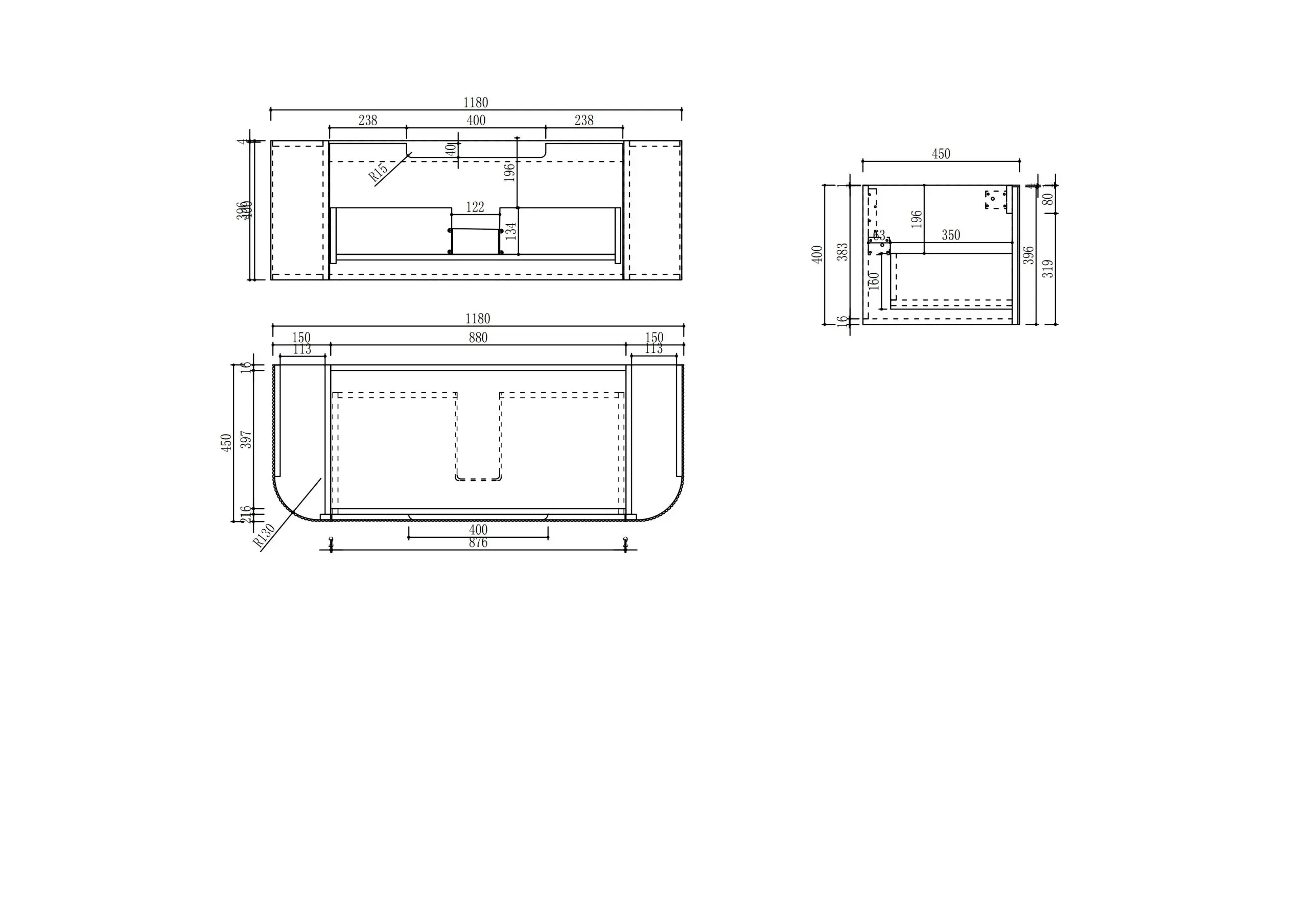 Varcelli Mono Wall Hung Vanity 1200mm