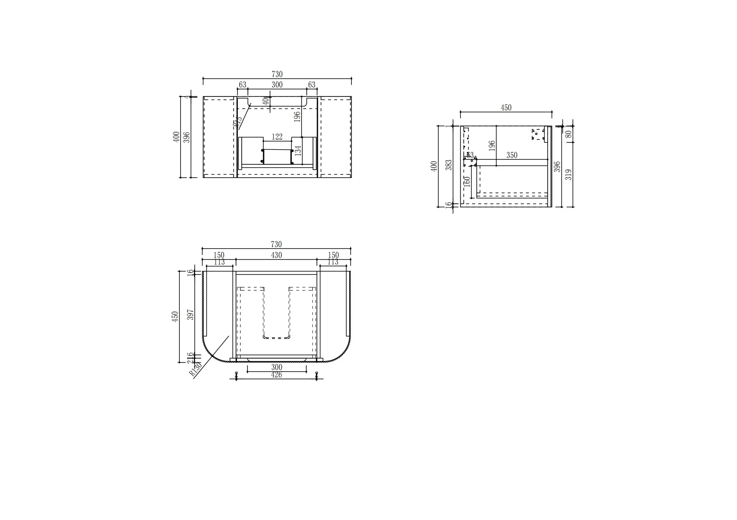 Varcelli Mono Wall Hung Vanity 750mm