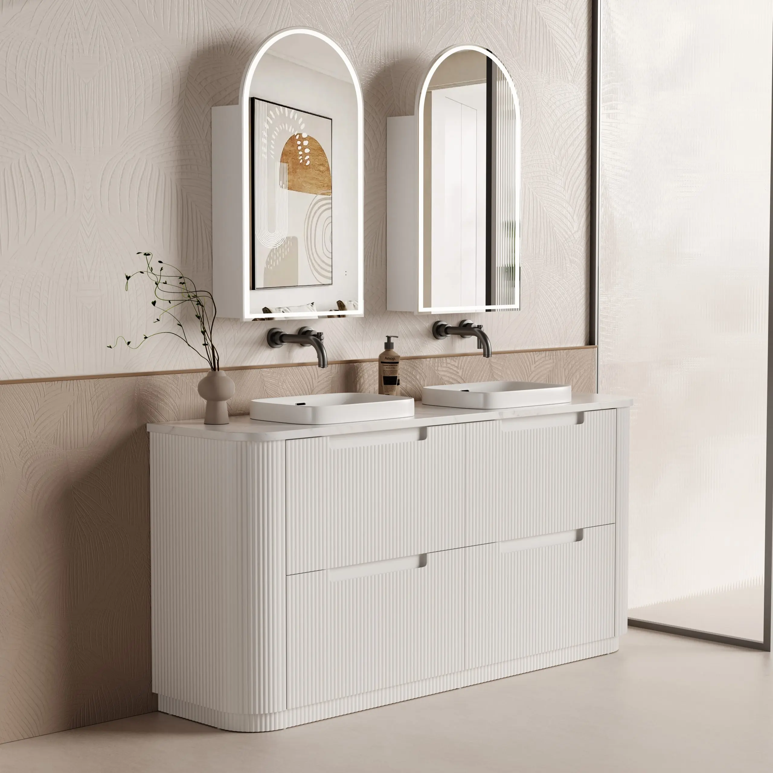 Aulic Curva Matte White  Floor Standing Vanity 1800mm