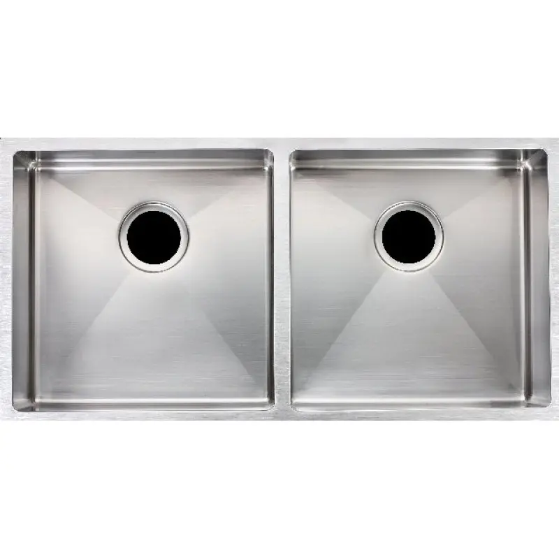 Aquaperla Round Corner Handmade Double Bowl Kitchen Sink 860 x 440 x 200mm
