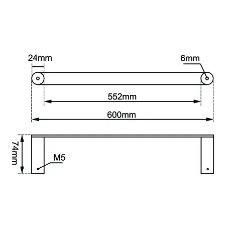 Aquaperla RUSHY - 600mm Single Towel Rail Variant Colour Available
