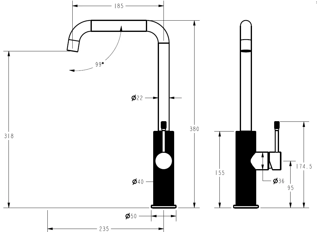 IKON Linie Sink Mixer Variant Colour Available