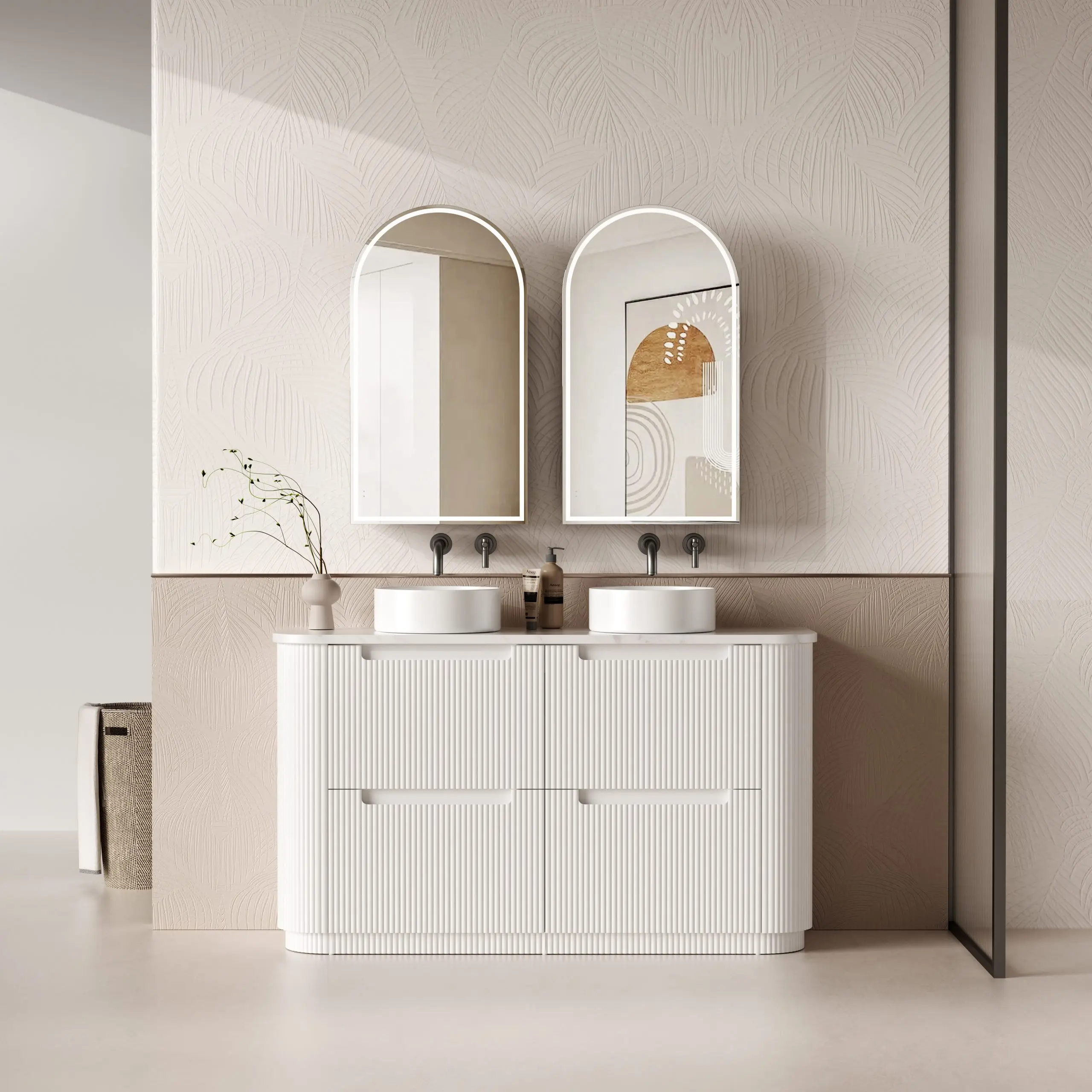 Aulic Curva Matte White Floor Standing Vanity 1500mm