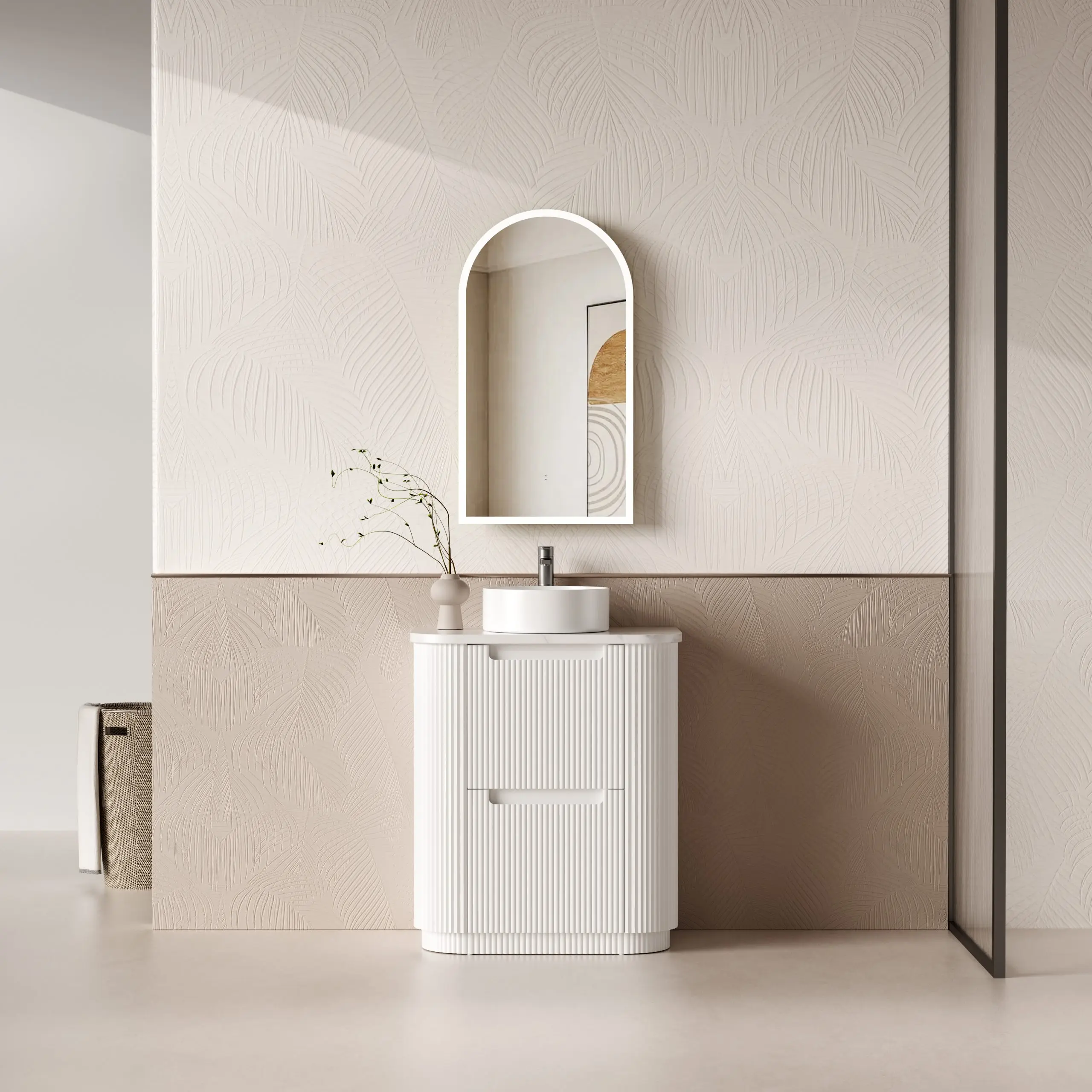 Aulic Curva  Matte White Floor Standing Vanity 900mm