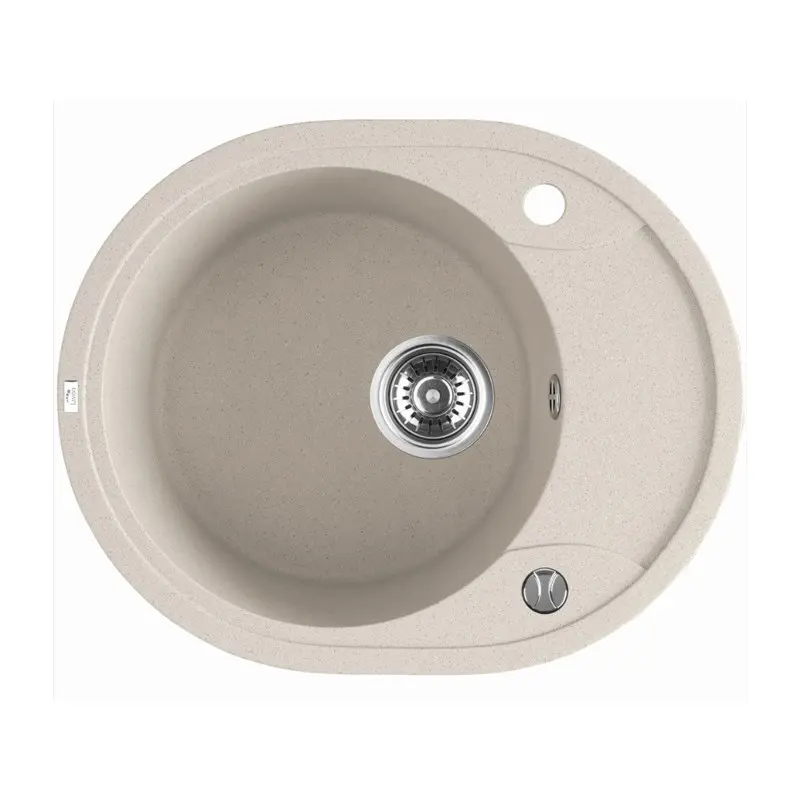Laveo Dafne Granite Single Bowl Stone Kitchen Sink 470 x 580 x 198mm (Including Space Saving Siphon and Click-Clack Plug)