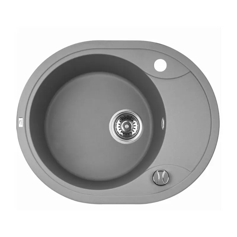 Laveo Dafne Granite Single Bowl Stone Kitchen Sink 470 x 580 x 198mm (Including Space Saving Siphon and Click-Clack Plug)