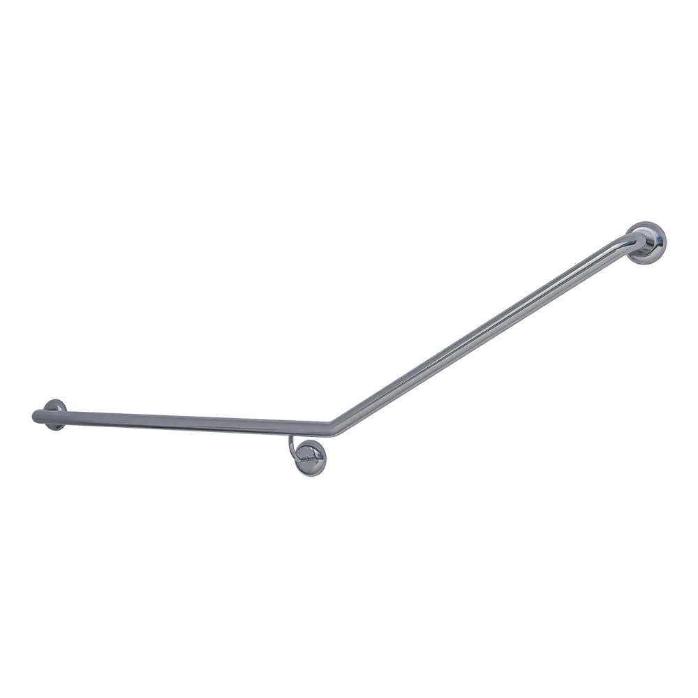 30° Flush Mount Side Wall LH Grab Rail in Satin Stainless Steel