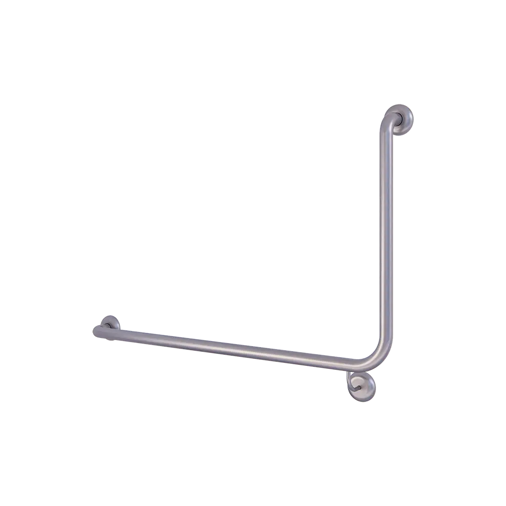 90° Flush Mount Side Wall LH Grab Rail in Satin Stainless Steel