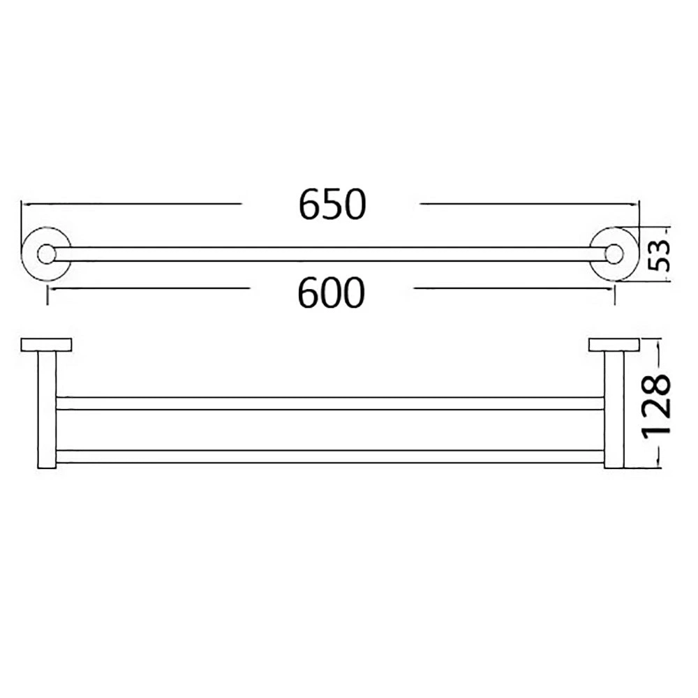 Otus Towel Rail Double 600mm