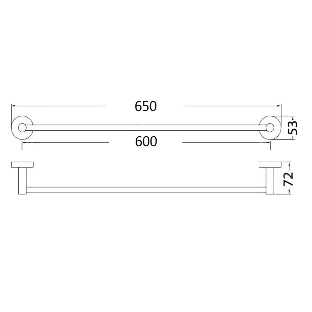 Otus Towel Rail Single 600mm