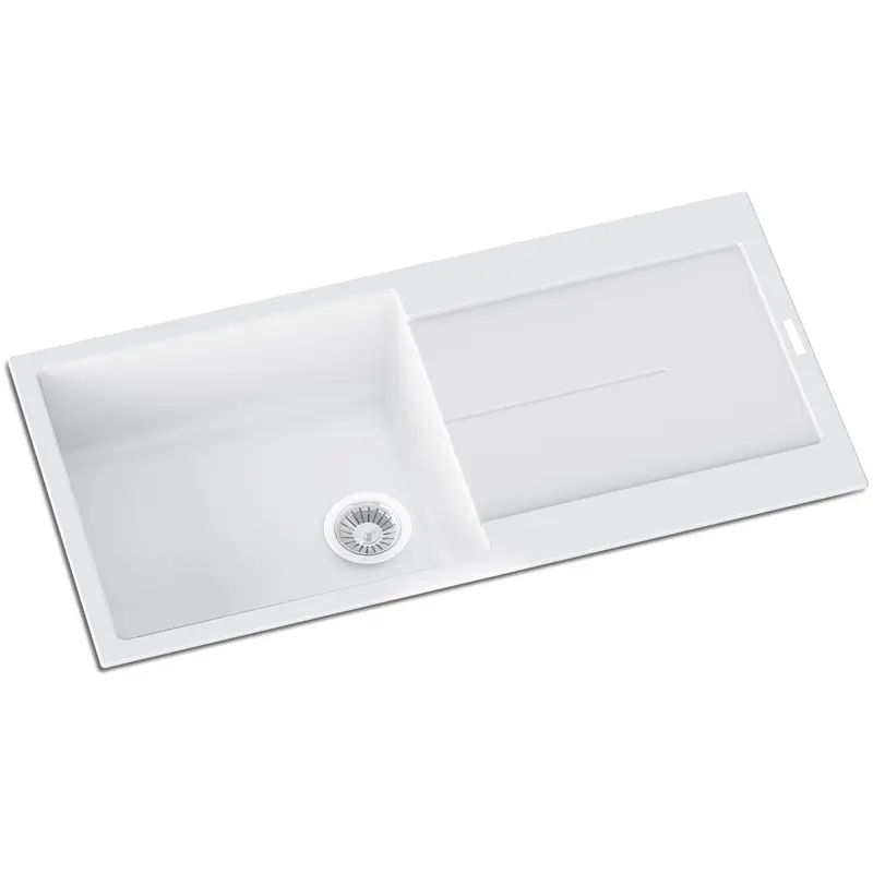 Carysil Enigma D100L Granite Single Bowl with Drain Board Stone Kitchen Sink 1000 x 500mm