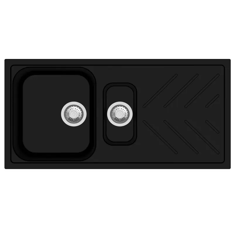 Carysil New Beethoven D150 Granite 1 and 1/4 Bowl with Drain Board Stone Kitchen Sink 1000 x 500mm