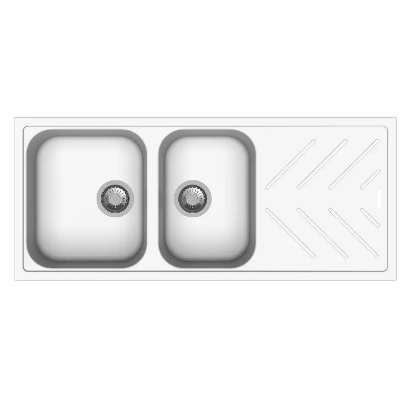 Carysil New Beethoven D200 Granite 1 and 3/4 Bowl with Drain Board Stone Kitchen Sink 1160 x 500mm