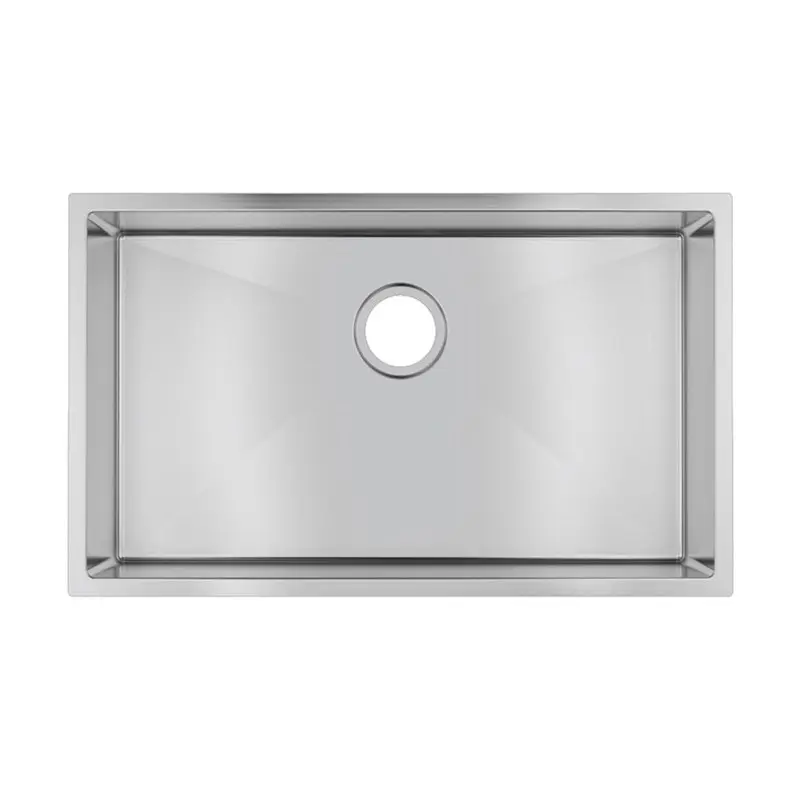 Aquaperla Round Corner Handmade Single Bowl Kitchen Sink 762 x 457 x 254mm