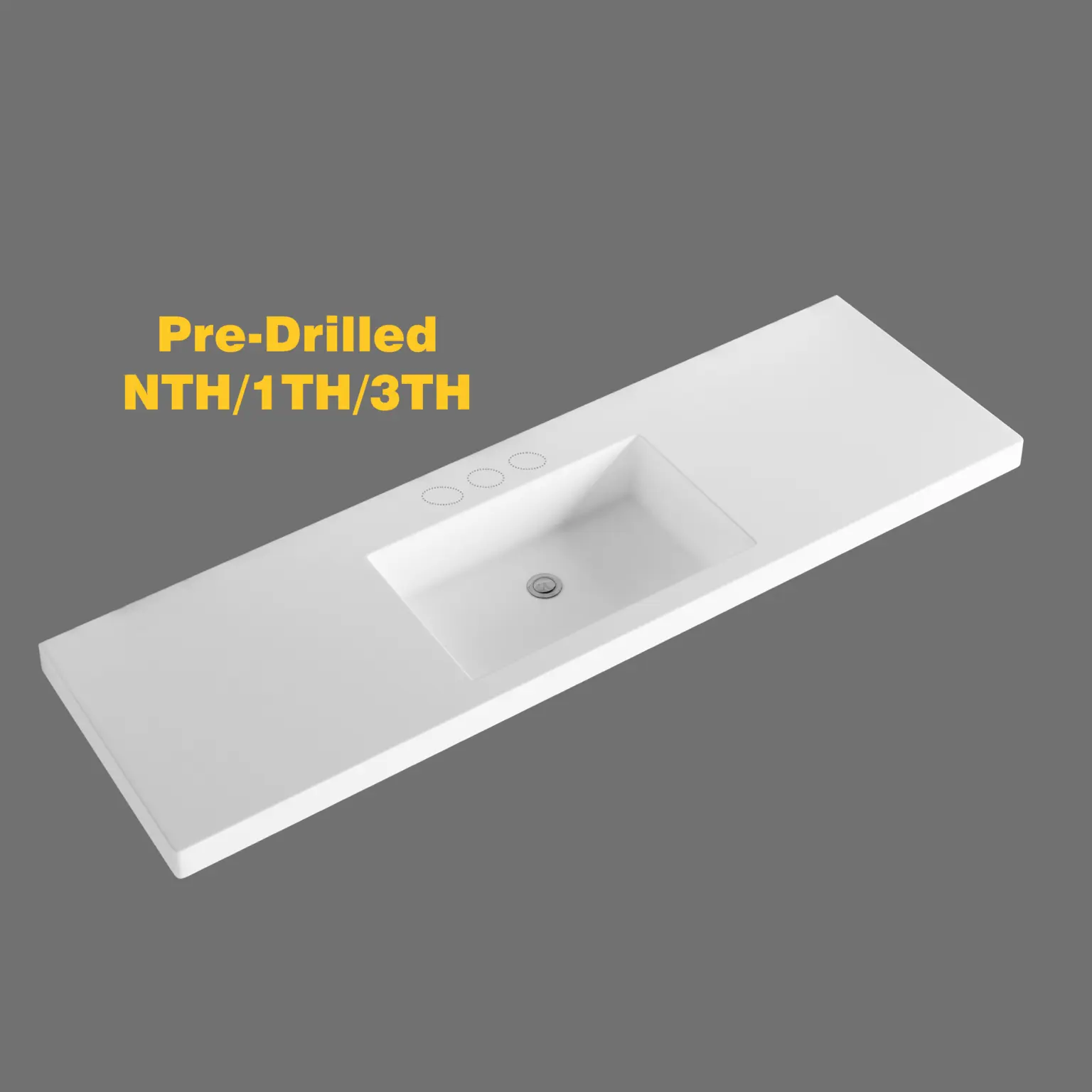 Volvo 1500mm single bowl polymarble top with no overflow