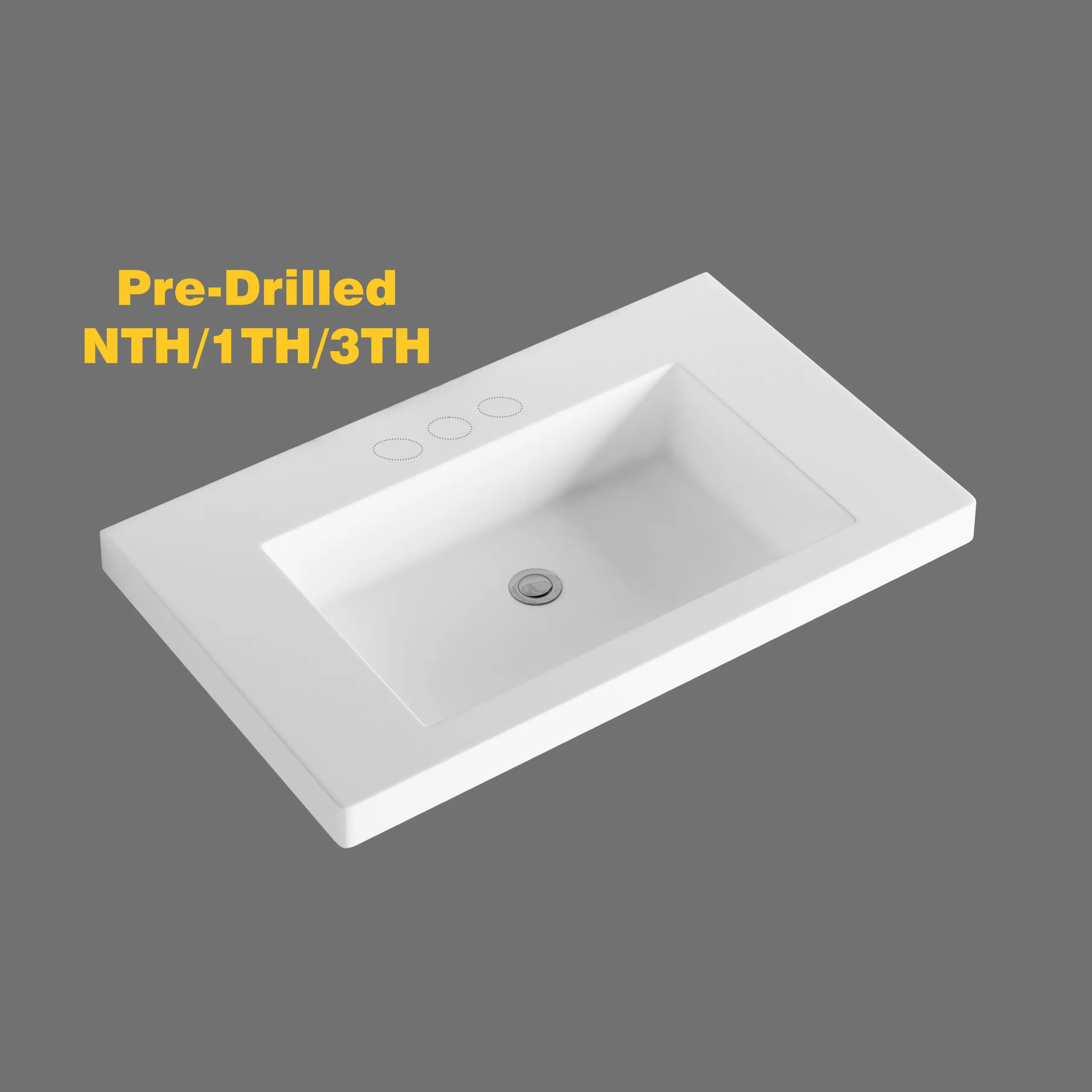 Volvo 750mm polymarble top with no overflow