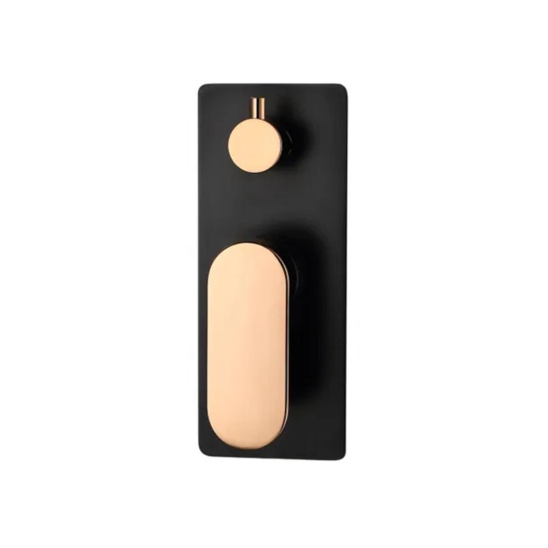 Vetto Diverter Shower Mixer Matte Black & Rose Gold