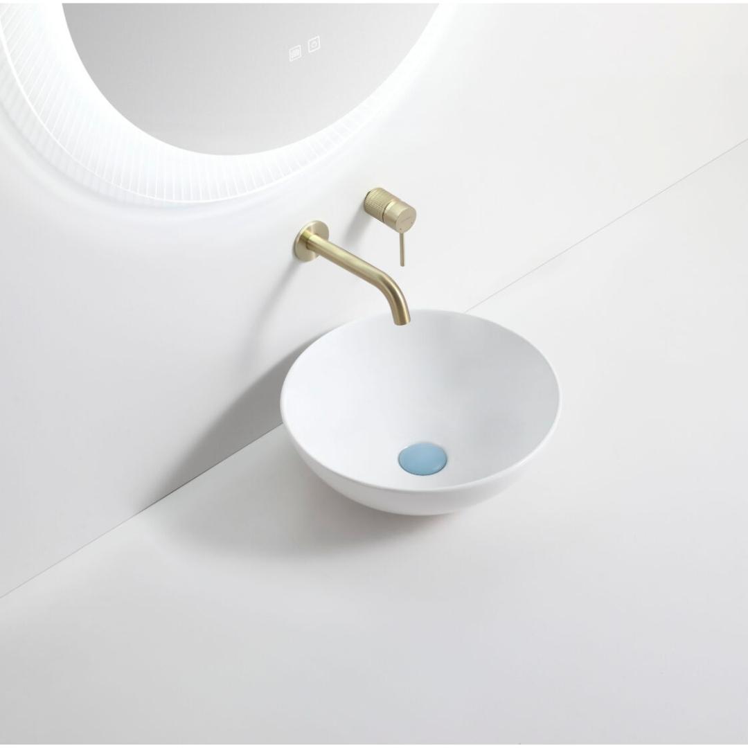 Riva 601C Round Gloss White Ceramic Above Counter Basin