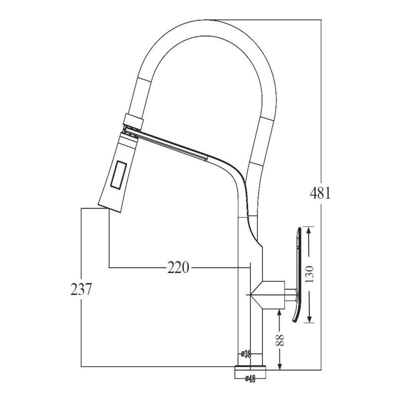 Aquaperla Chrome Pull Out Kitchen Mixer