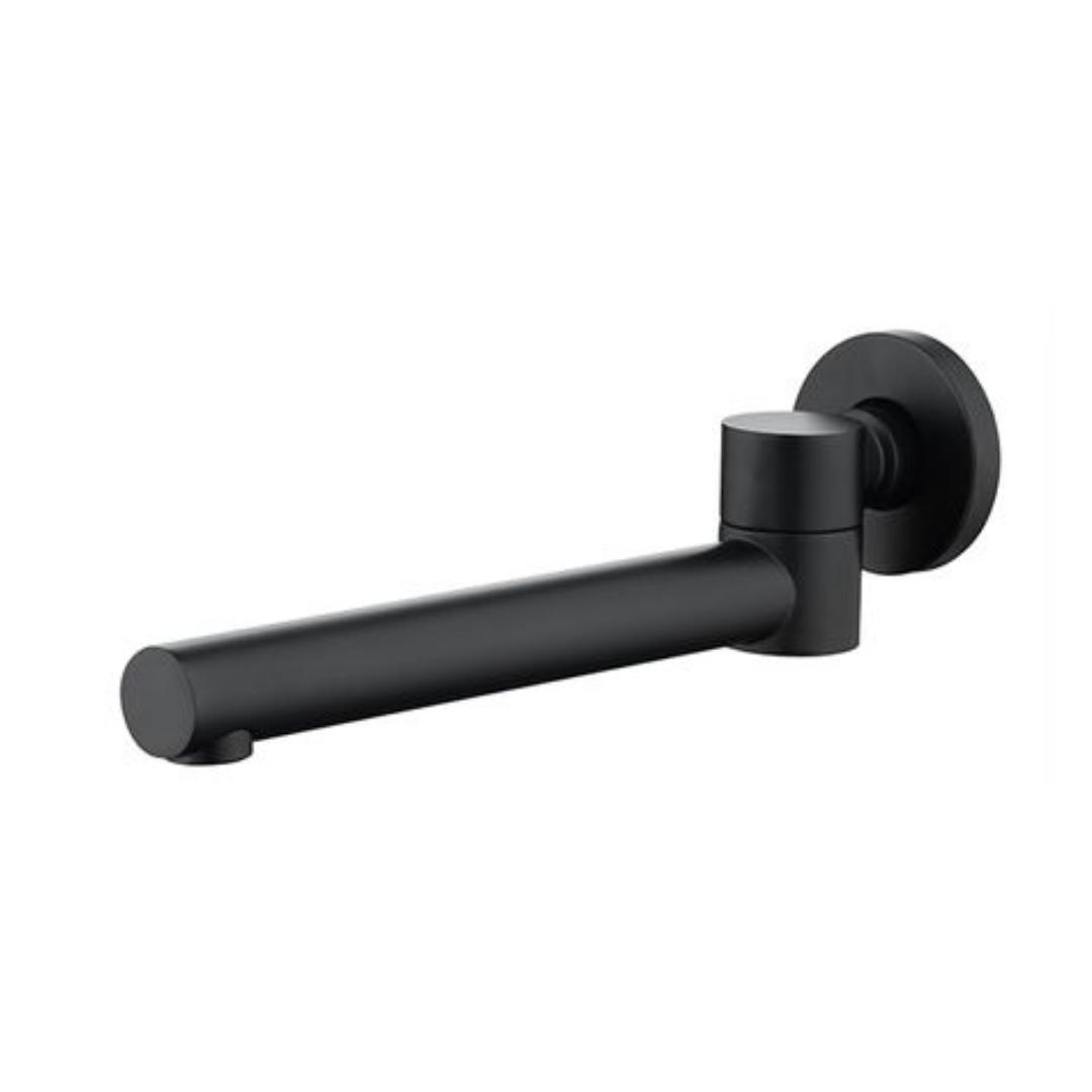 Pavia Matte Black Swivel Bath Spout Round