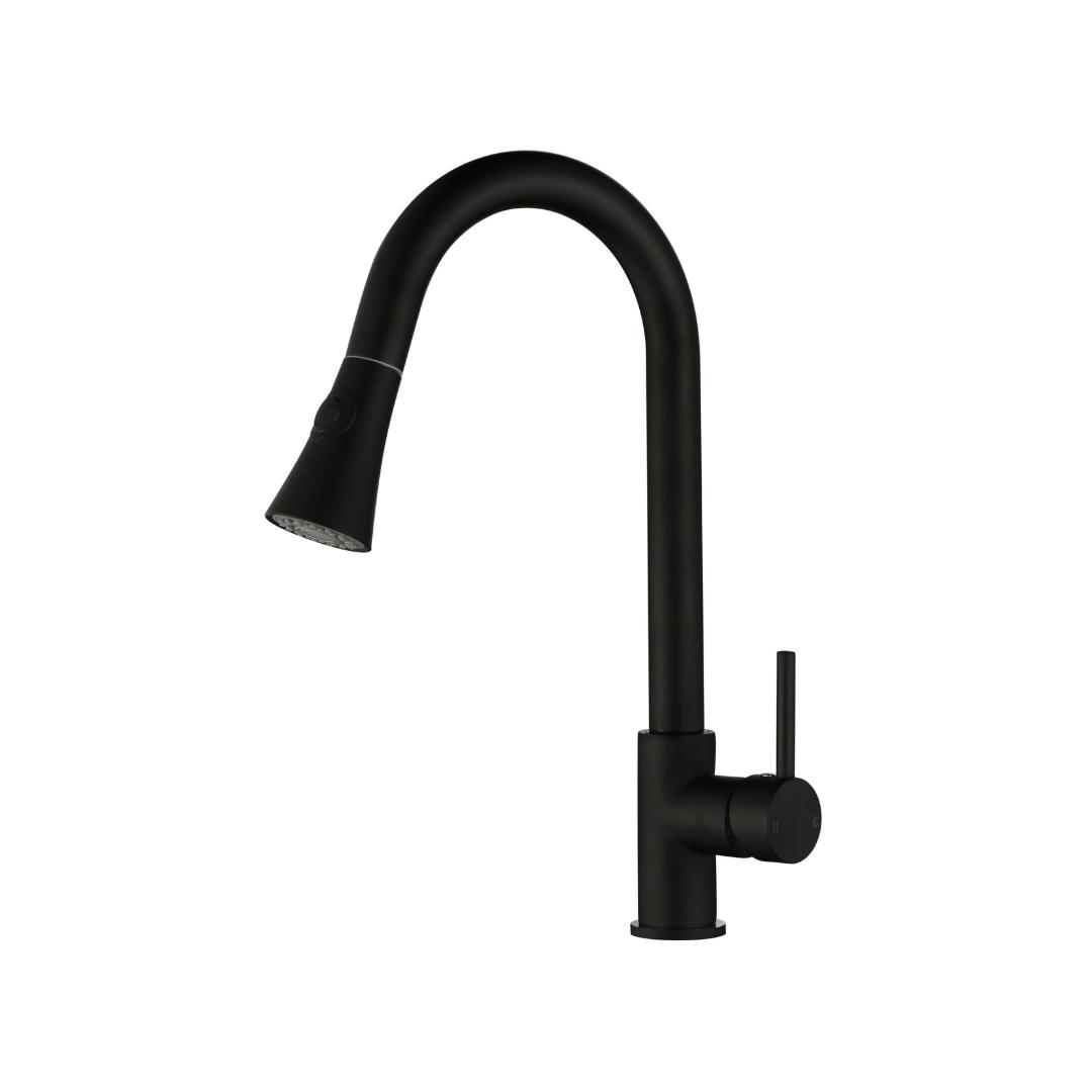 Aquaperla Black Pull Out Kitchen Mixer