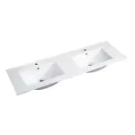 Inspire Slim Line Ceramic Top 1200x460x170 Double Bowl with Taphole & Overflow