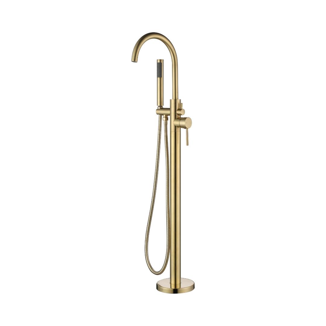 Otus Freestanding Bath Mixer Brushed Gold