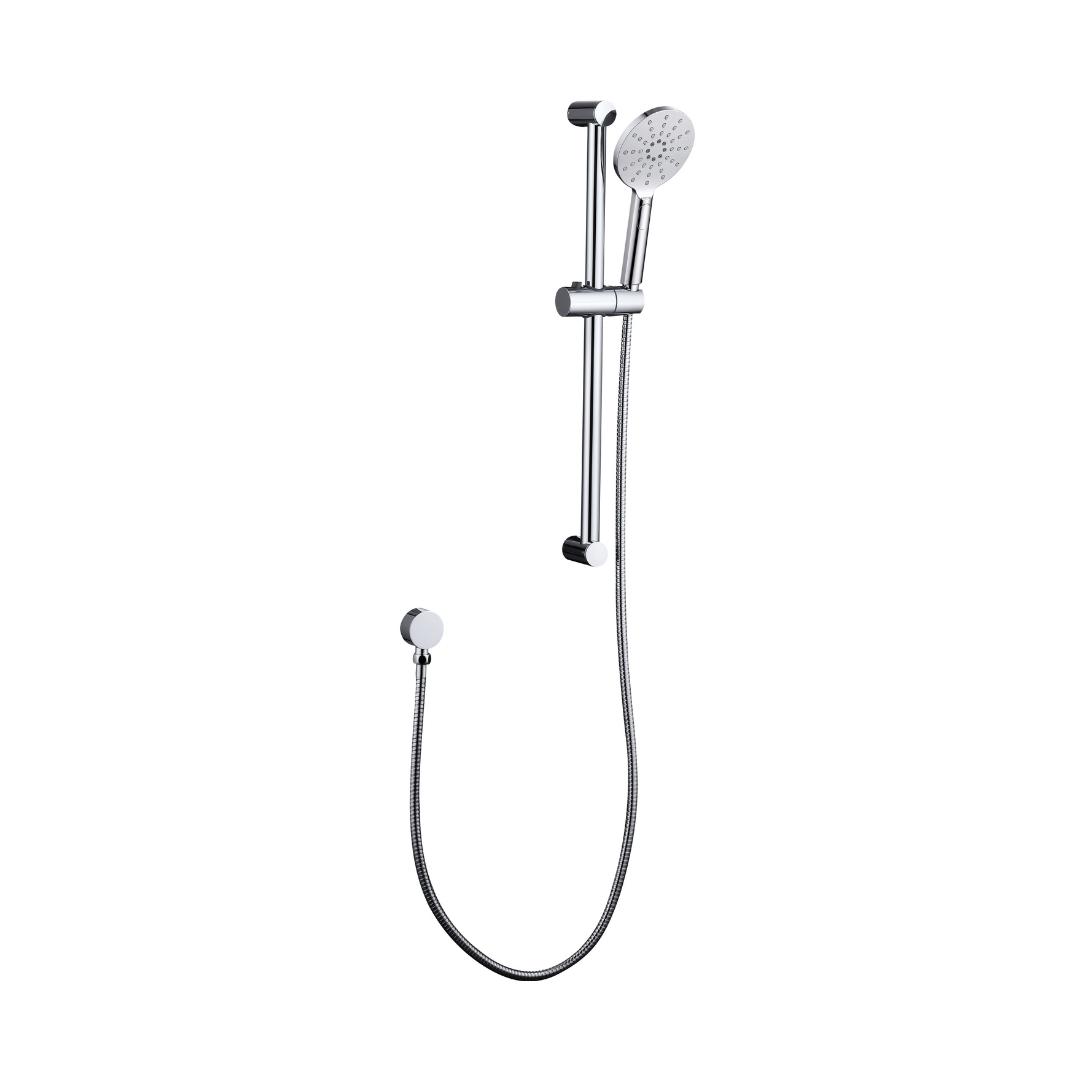 Pavia Chrome Shower Rail With Round Handheld Shower Piece