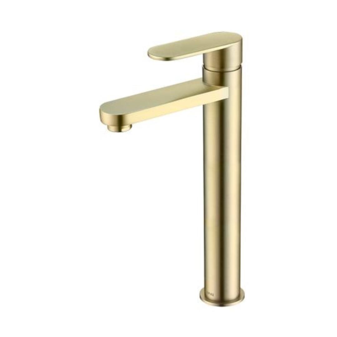 Vetto Lead Free Tall Basin Mixer Brushed Gold