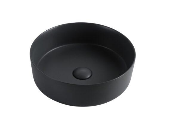499 Round Matt Black Ceramic Above Counter Basin