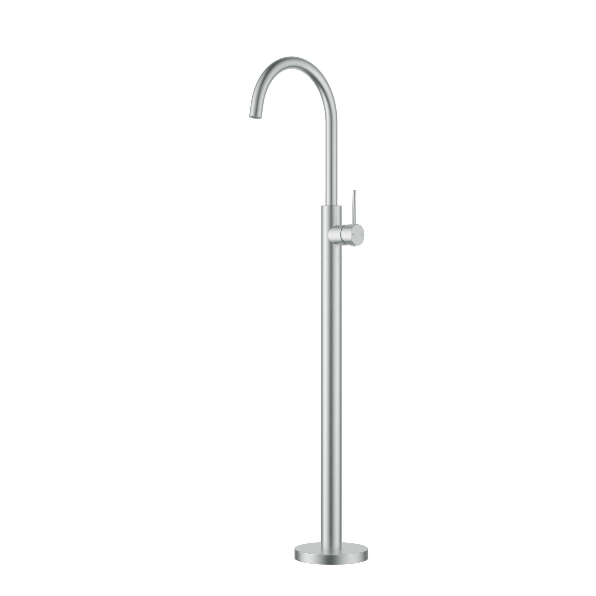 Otus Slimline Bath Mixer Freestanding - Stainless Steel