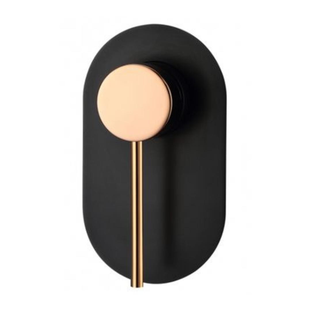 Roul Shower Mixer Matte Black & Rose Gold