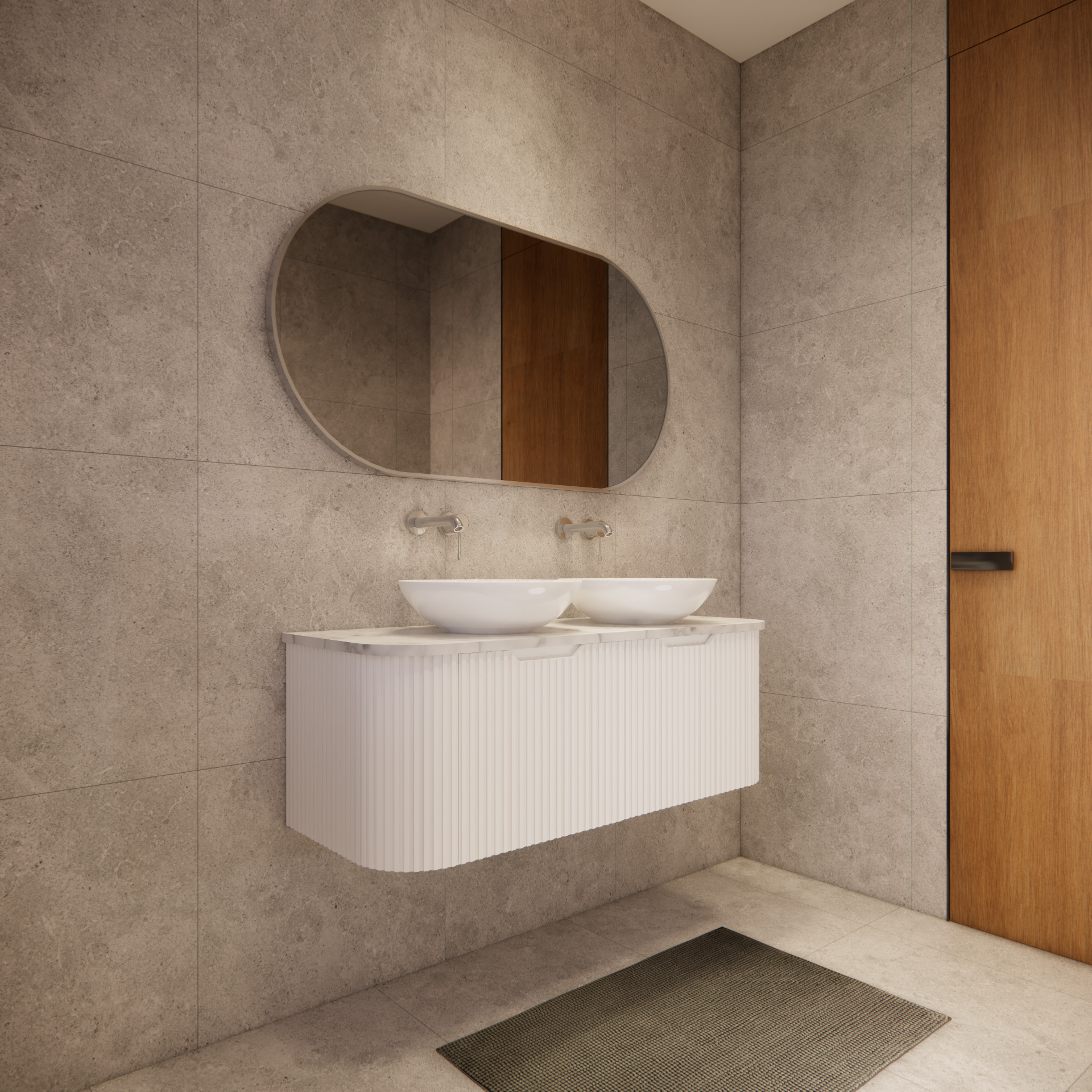 Bergen WH1200 1200mm Wall Hung Vanity - Matt White