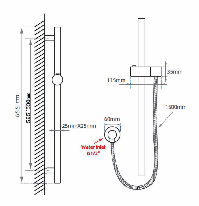 RUSHY Series Brushed Brass Handheld Shower Head (2147-1)