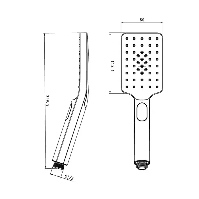 Taran 200mm Chrome Twin Shower On Rail Bottom Inlet Square
