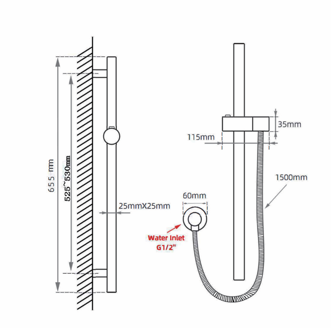 RUSHY Series Chrome Handheld Shower Head (2147-1)