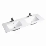 Inspire Slim Line Ceramic Top Double Bowl 1500x460x170 with Taphole & Overflow