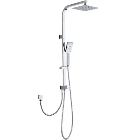 Taran 200mm Twin Shower On Rail Bottom Inlet Square
