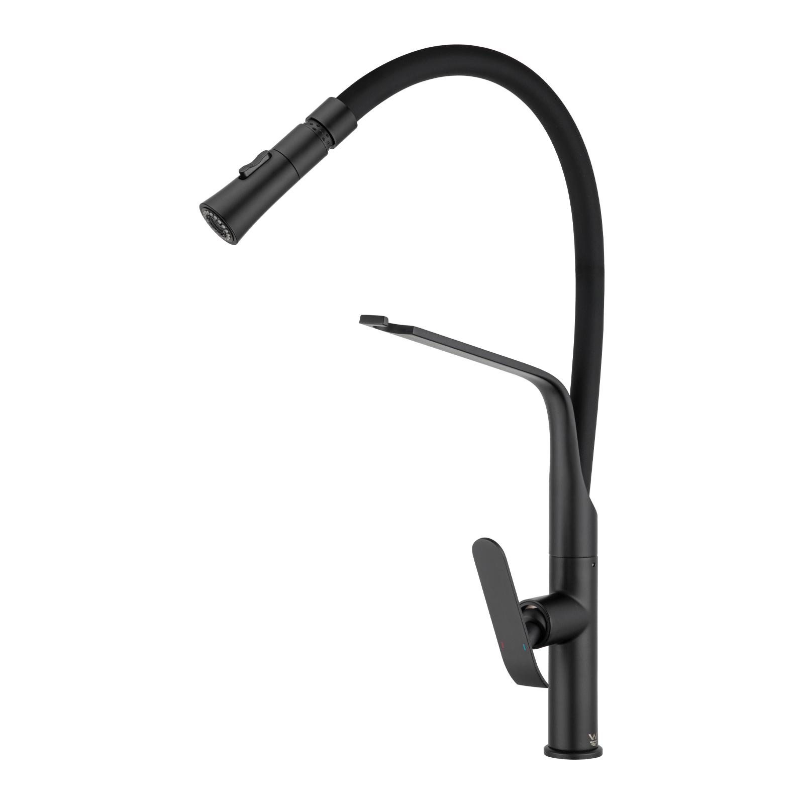 Aquaperla Black Pull Out Kitchen Mixer