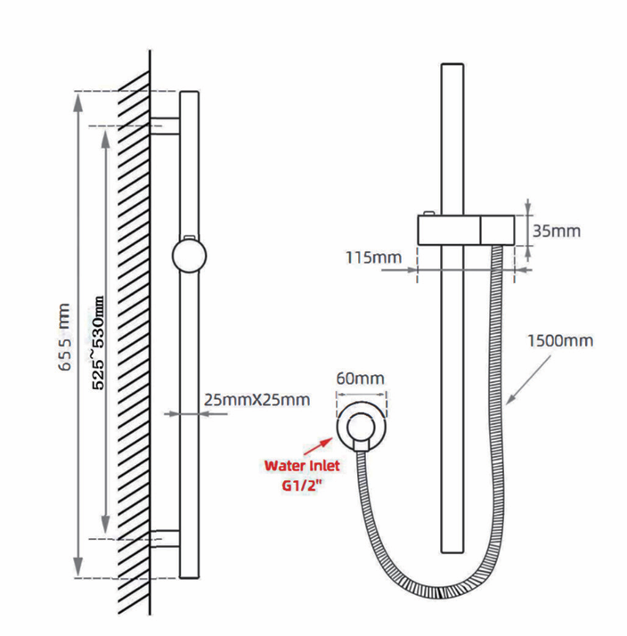 RUSHY Series Gun Metal Grey Handheld Shower Head (2147-1)