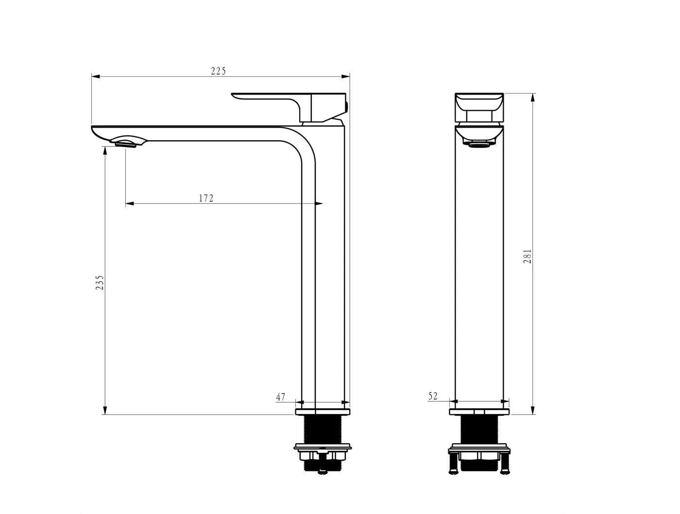 Oskar Tall Basin Mixer Chrome