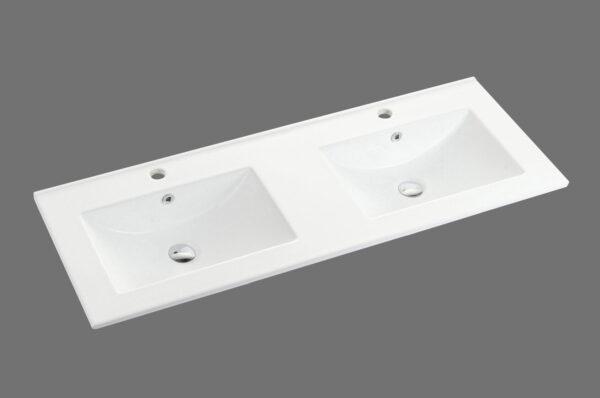 Eden 750mm Gloss White ceramic top with overflow