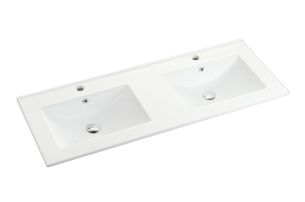 Eden 750mm Gloss White ceramic top with overflow